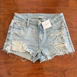 American Eagle Perfect Shortie High Rise Distressed Jean Shorts